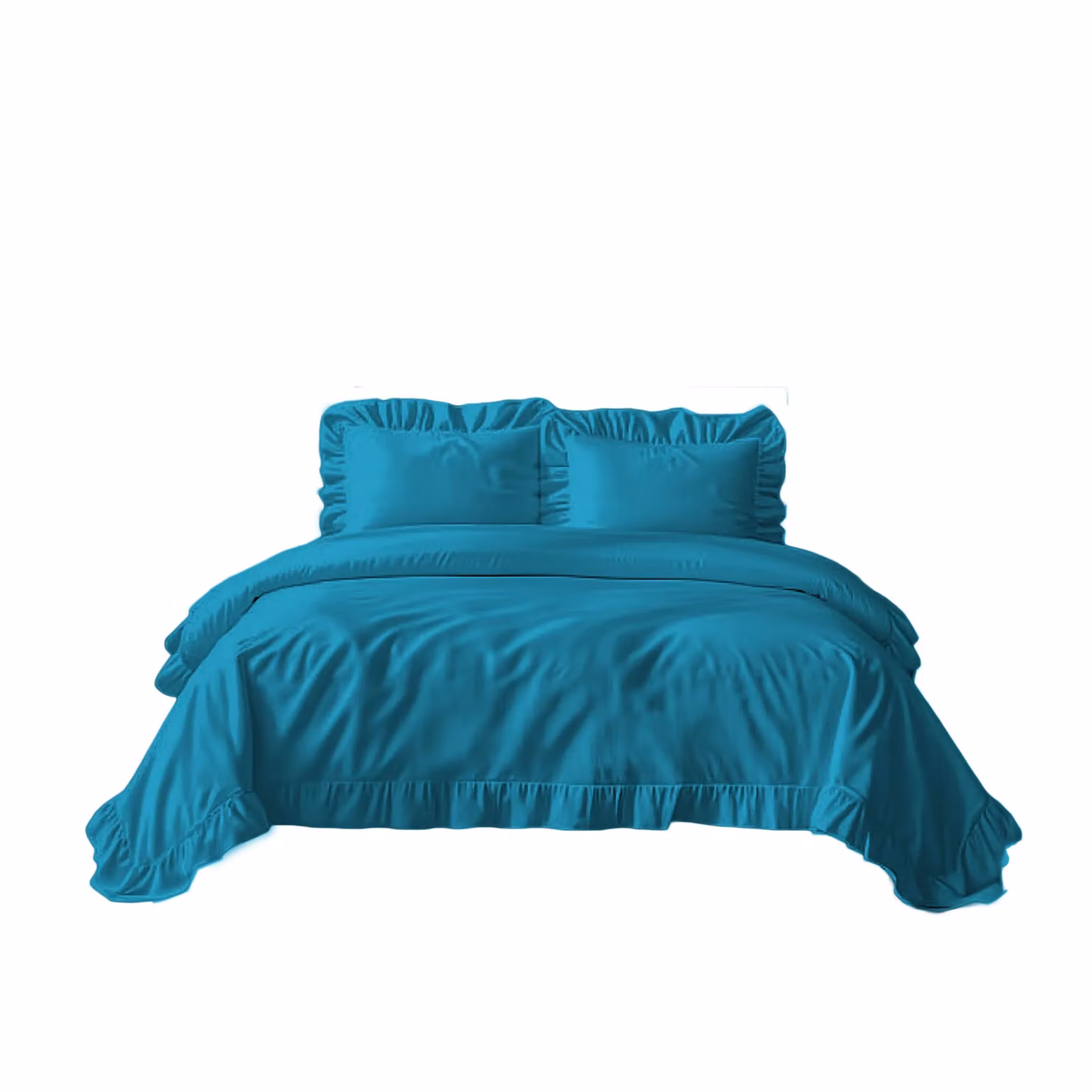 Snug City Polycotton Duvet Cover and Pillowcase Set in Petrol, King Size (180 x 200 cm) – 2
