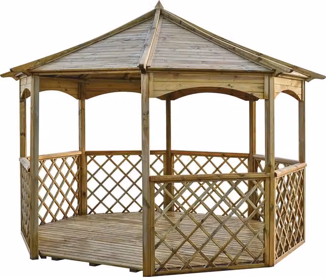 Rowlinson Buckingham Wooden Gazebo in Natural Brown