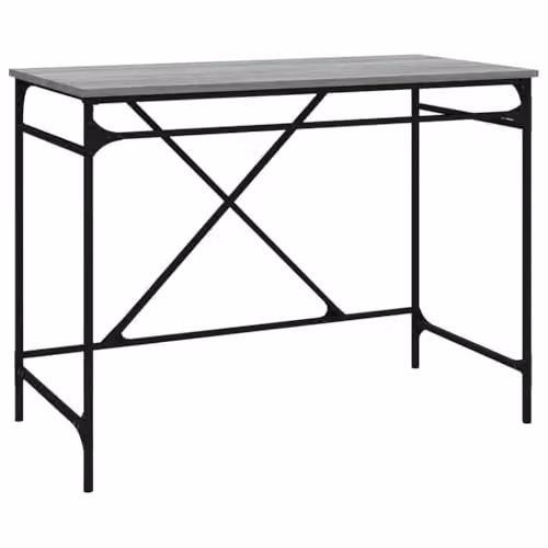 vidaXL Writing Desk in Grey Sonoma, W/D/H: 100 x 50 x 75 cm, Made of Engineered Wood and Iron – 1