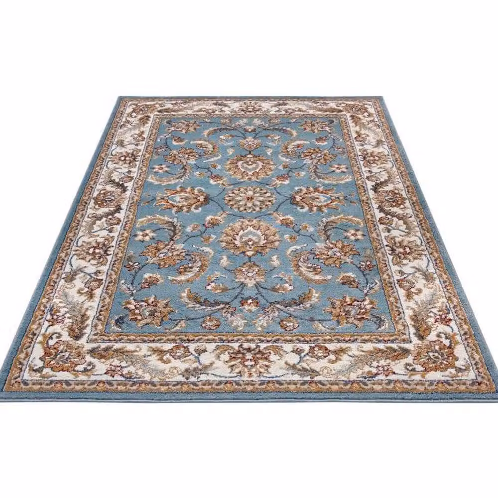 THE RUGS Reni Luxor Oriental Vintage Short Pile Living Room Rug Runner in Duck Egg Blue, W: 57 cm x L: 90 cm – 3