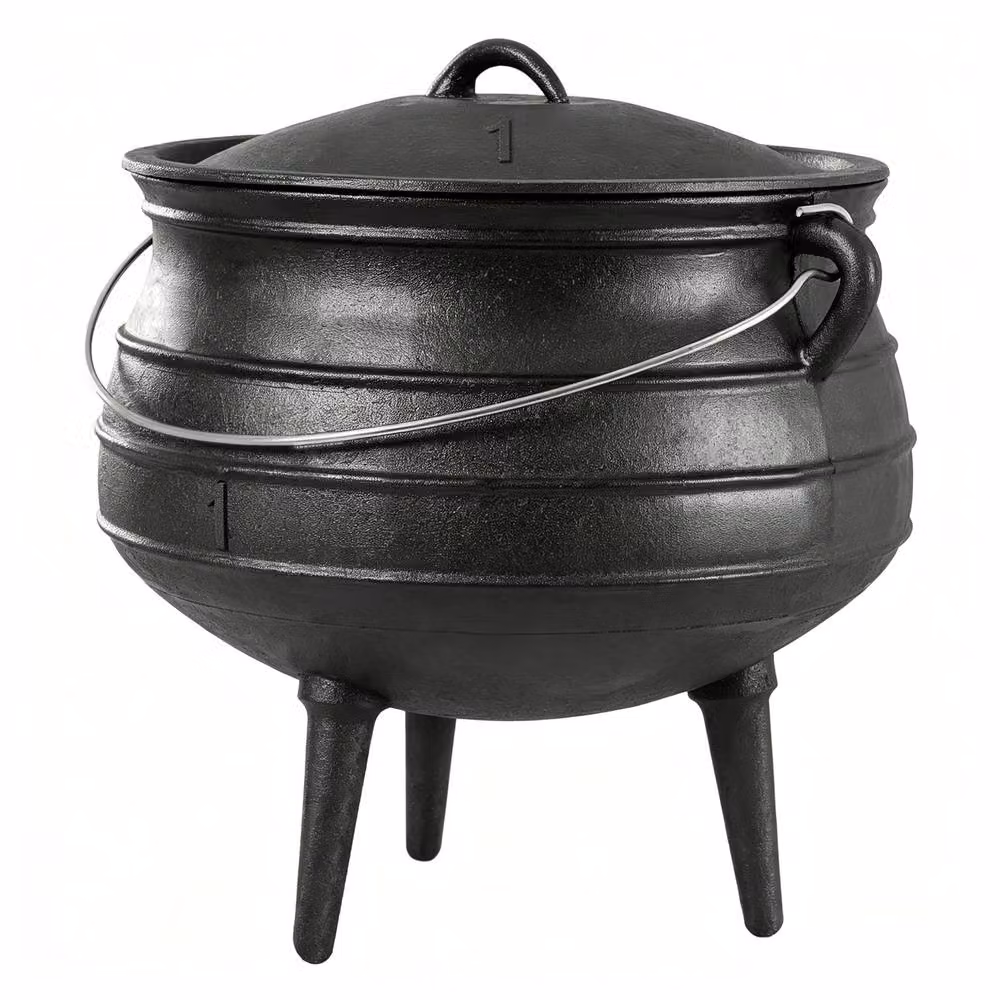 Garden Sanctuary Black Uncoated Cast Iron Casserole with Glass Lid – 2