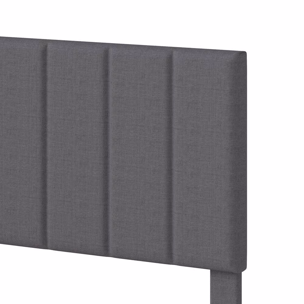 Levede Upholstered Fabric Bed Frame in Grey, W/D/H: 180 x 150 x 200 cm – 4