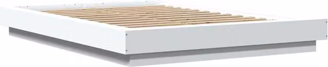 Berkfield Home Durable Small Double Bed Frame with Under-Bed LED Lighting, White, W/D/H: 120 x 200 x 23 cm