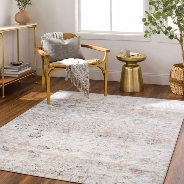 Livabliss Machine Woven Vintage Boho Living Room Rug in Ivory, Multicolour, W: 200 cm, D: 275 cm – 1