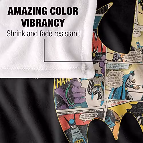 LOGOVISION Batman 80th Shield White Multicolour Fleece Throw Blanket W/D/H: 152 x 127 cm – 4