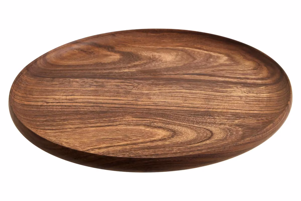 Orsina Rosi Round Brown Sheesham Wood Serving Platter, Diameter: 25 cm – 5