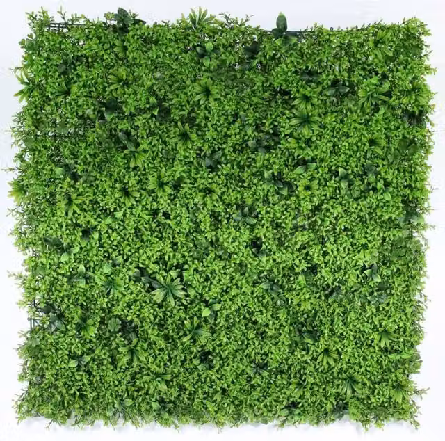 KDMD UV Resistant Small Leaf Green Plastic Floral Wall, Width: 100 cm