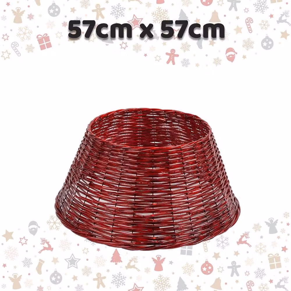 VFM e-Store Red Christmas Tree Skirt Decoration, W/D: 57 x 57 cm – 1