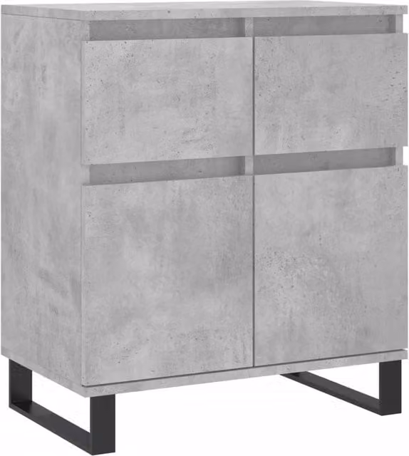 Berkfield Home Industrial Sideboard in Concrete Grey, W/D/H: 60 x 35 x 70 cm