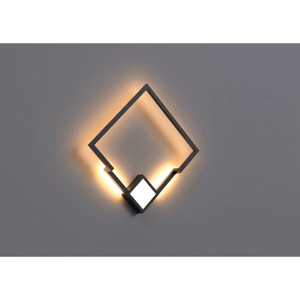 Netlighting Boutique Square Dimmable LED Wall Lamp, Black, 25W, 3000K, 1370lm – 2