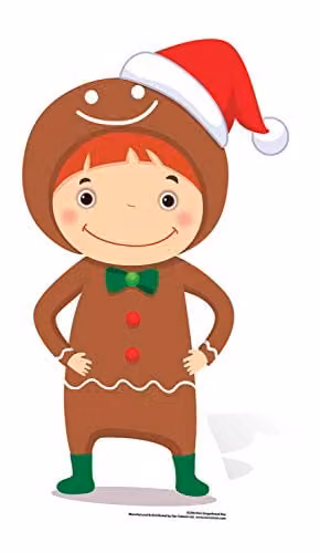 Star Cutouts Ltd SC986 Mini Gingerbread Boy Cardboard Standee, Multicolour, Height: 83 cm