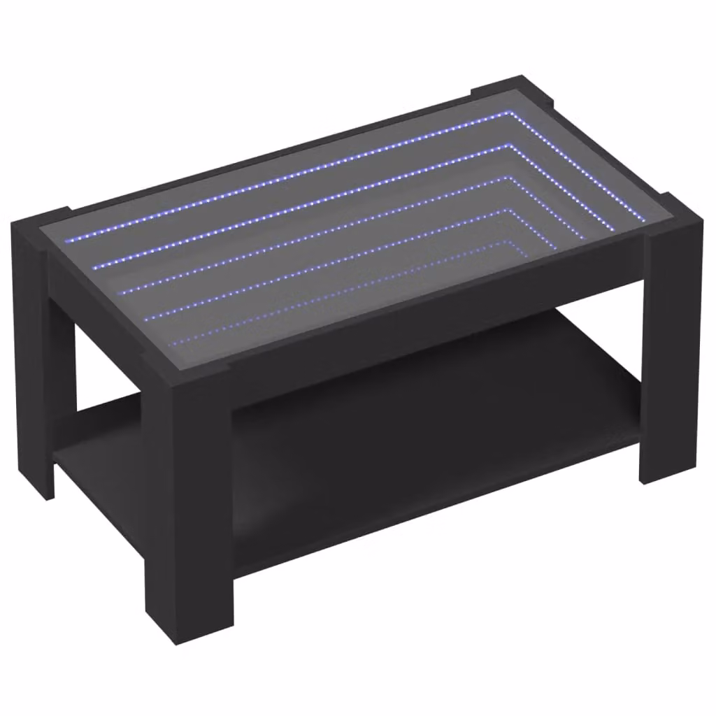 Berkfield Home Modern Black LED Coffee Table in Engineered Wood W/D/H: 93 x 53 x 45 cm – 3