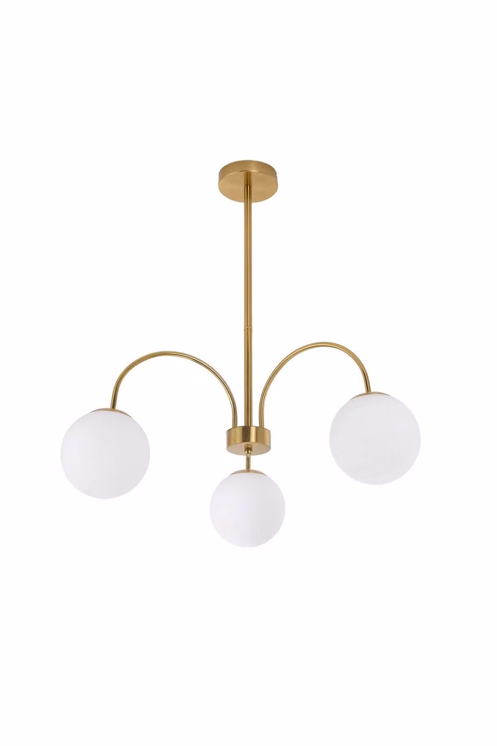 Living and Home 3-Light E27 Glass Sphere Pendant Light Chandelier in Gold/Brass – 2
