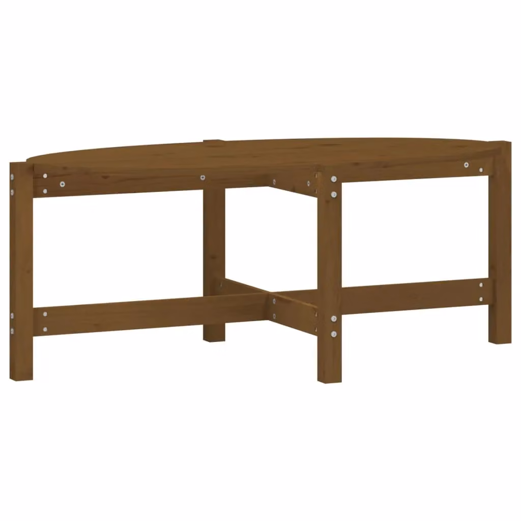 Berkfield Home Rustic Solid Wood Pine Coffee Table, Honey Brown, W/D/H: 118 x 63 x 45 cm – 2