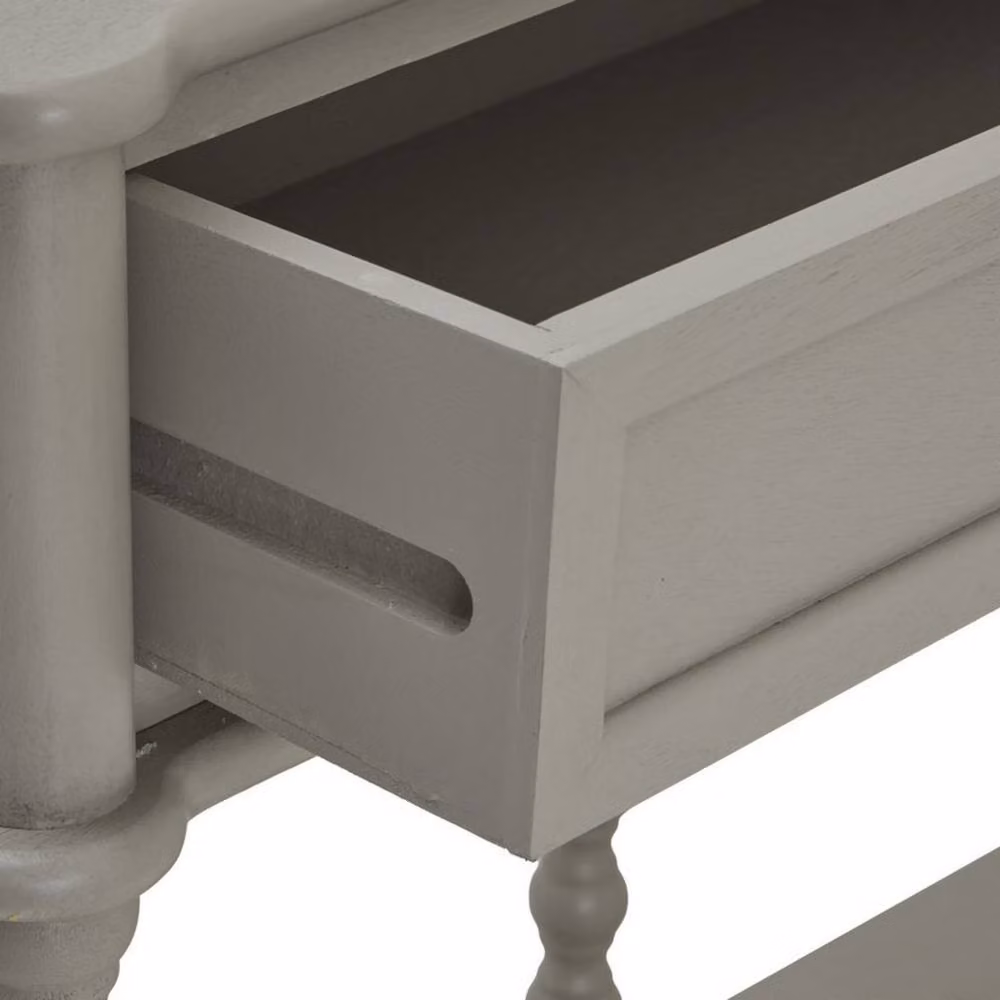 Lemon Pavilion Furniture and Decor Camden Collection Large 2 Drawer Console Table, Grey, W120 x D40 x H81 cm – 4