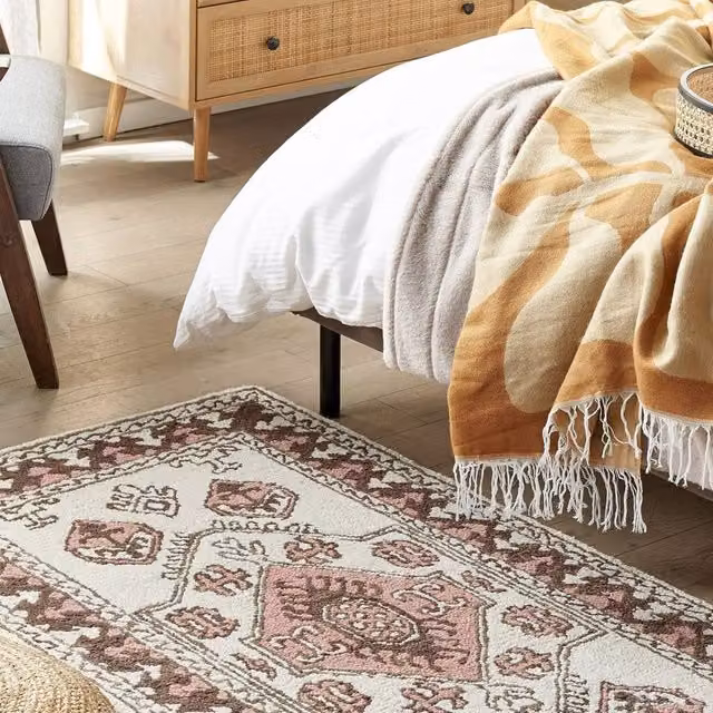 Wyld and Coco Hand-Tufted Multicolour Geometric Wool Rug, W: 80 cm, L: 150 cm