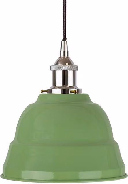 SE Home Lincoln Round Pendant Light in Mint Green and Black with Nickel Finish