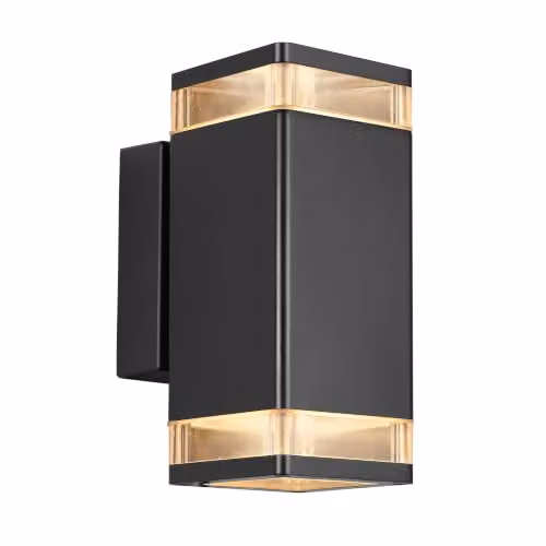 Nordlux Elm Modern Black Metal Outdoor Wall Light with Transparent Glass and GU10 Mains IP44 – 3
