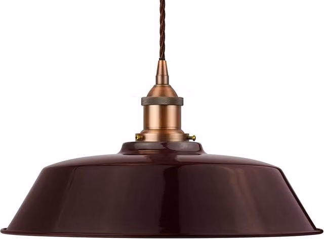 SE Home Chancery Pendant Light in Burgundy Red and Matt Antique Copper – 1