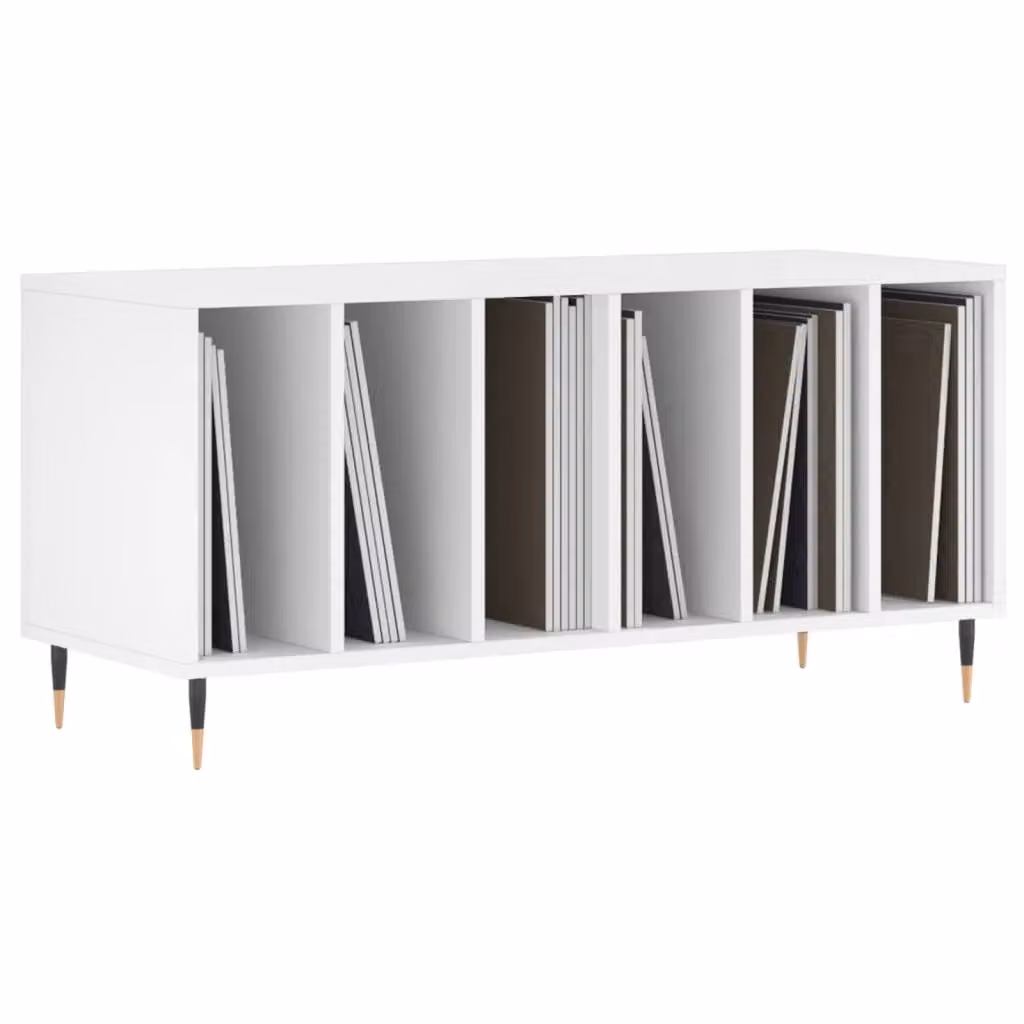Berkfield Home Record Cabinet in White, W/D/H: 100 x 38 x 48 cm – 2