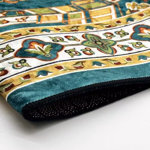 Nicoman Velvet Muslim Prayer Mat in Green, W/D: 120 x 70 cm – 3