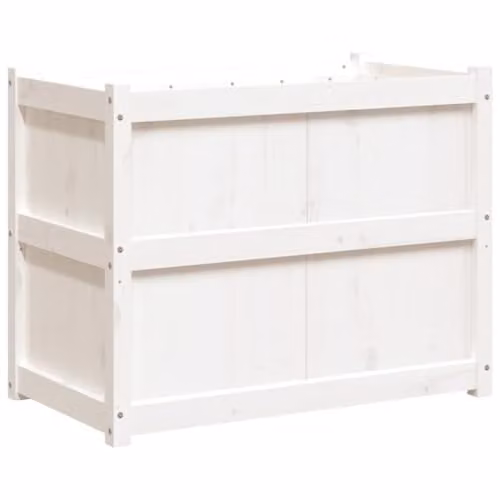 vidaXL Rustic White Garden Planter made of Solid Pine Wood W/D/H: 90 x 50 x 70 cm