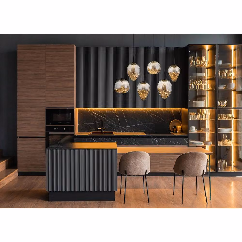 Netlighting Firefly Cluster Pendant Light in Matt Black with Smoke Glass Shade, 6x LED 3000K Warm White, Height Adjustable – 2