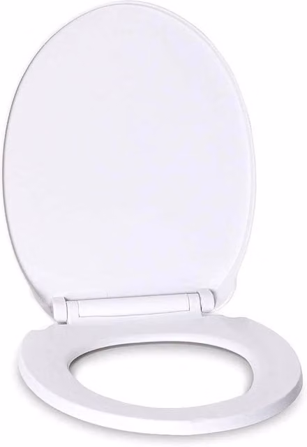 FLAVORA White Oval Soft Close Toilet Seat with Quick Release, W: 52.0 cm, L: 35.0 cm – 1