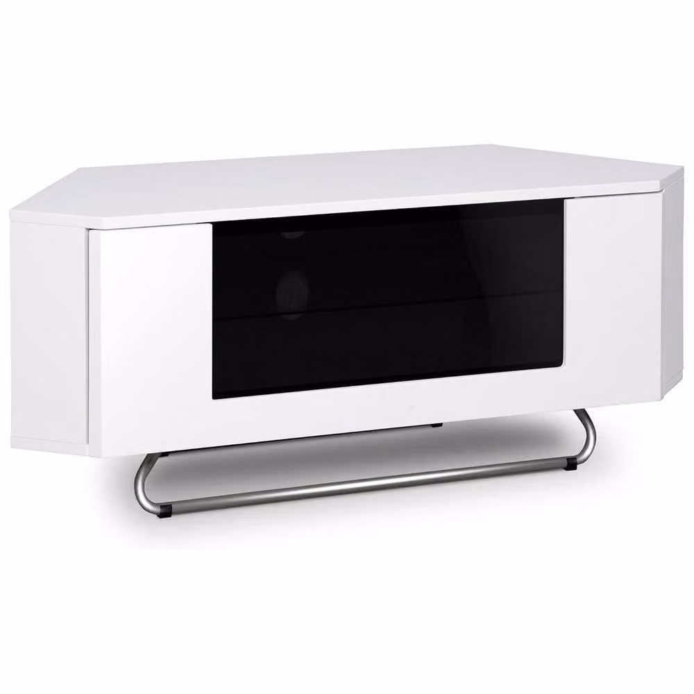 Centurion Supports Hampshire Corner-Friendly Gloss White and Black TV Stand with Remote Friendly Door, W/D/H: 111 x 40 x 41 cm – 5