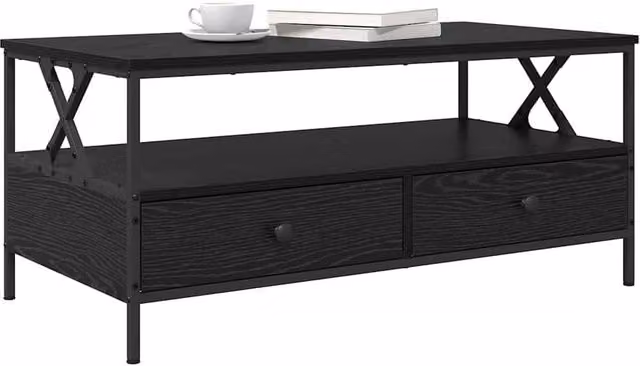 Berkfield Home Modern Black Oak Coffee Table with Lift Mechanism, W/D/H: 100 x 51 x 45 cm – 1