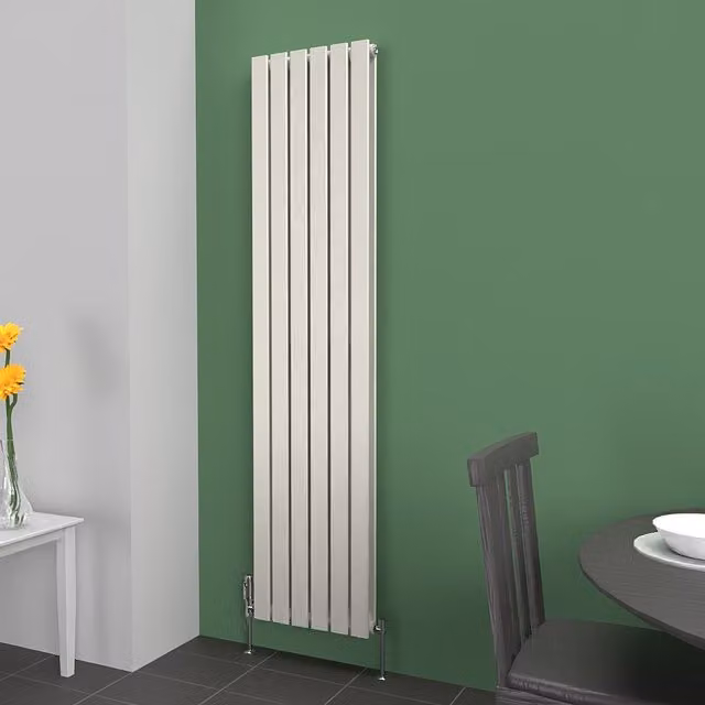 Lux Heat Flat Coloured Vertical Radiator in White, H 180 cm x W 42 cm