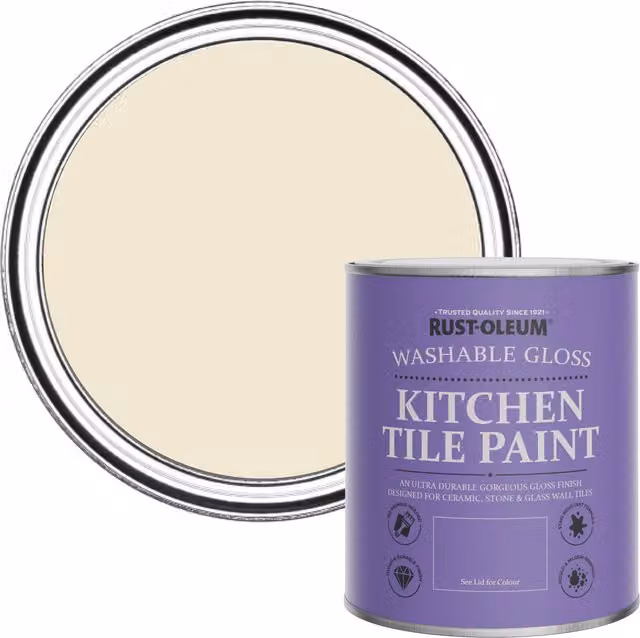 Rust-Oleum Water-Based Kitchen Tile Paint in Gloss Finish, Quarry Lime, 750ml