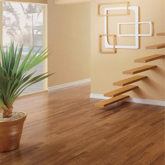 Livingandhome Self-adhesive Rustic Wood Look PVC Laminate Plank Flooring, Brown