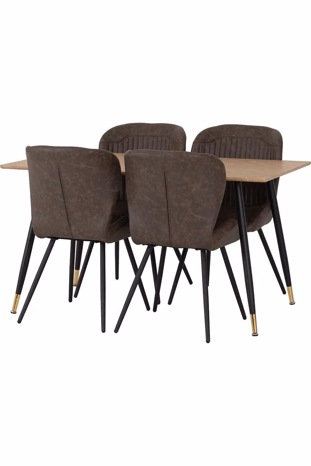 Seconique Hamilton Dining Set with 140cm Rectangular Table and 4 Brown Quebec Chairs – 7