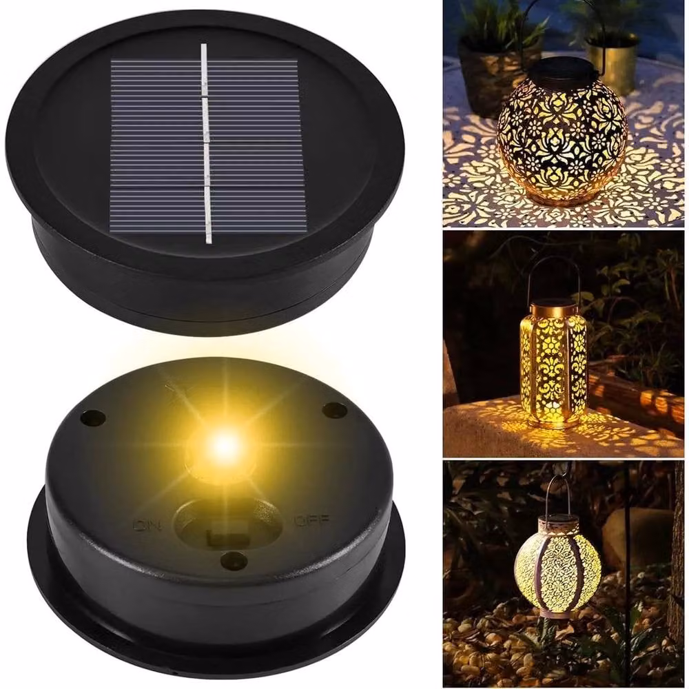 EONLION Set of 4 Solar Powered Garden Lantern Replacement Lights in Black – 4