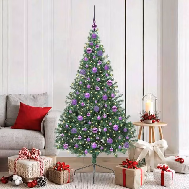 Berkfield Home Artificial Pre-lit Christmas Tree in Green, Height: 180 cm – 1