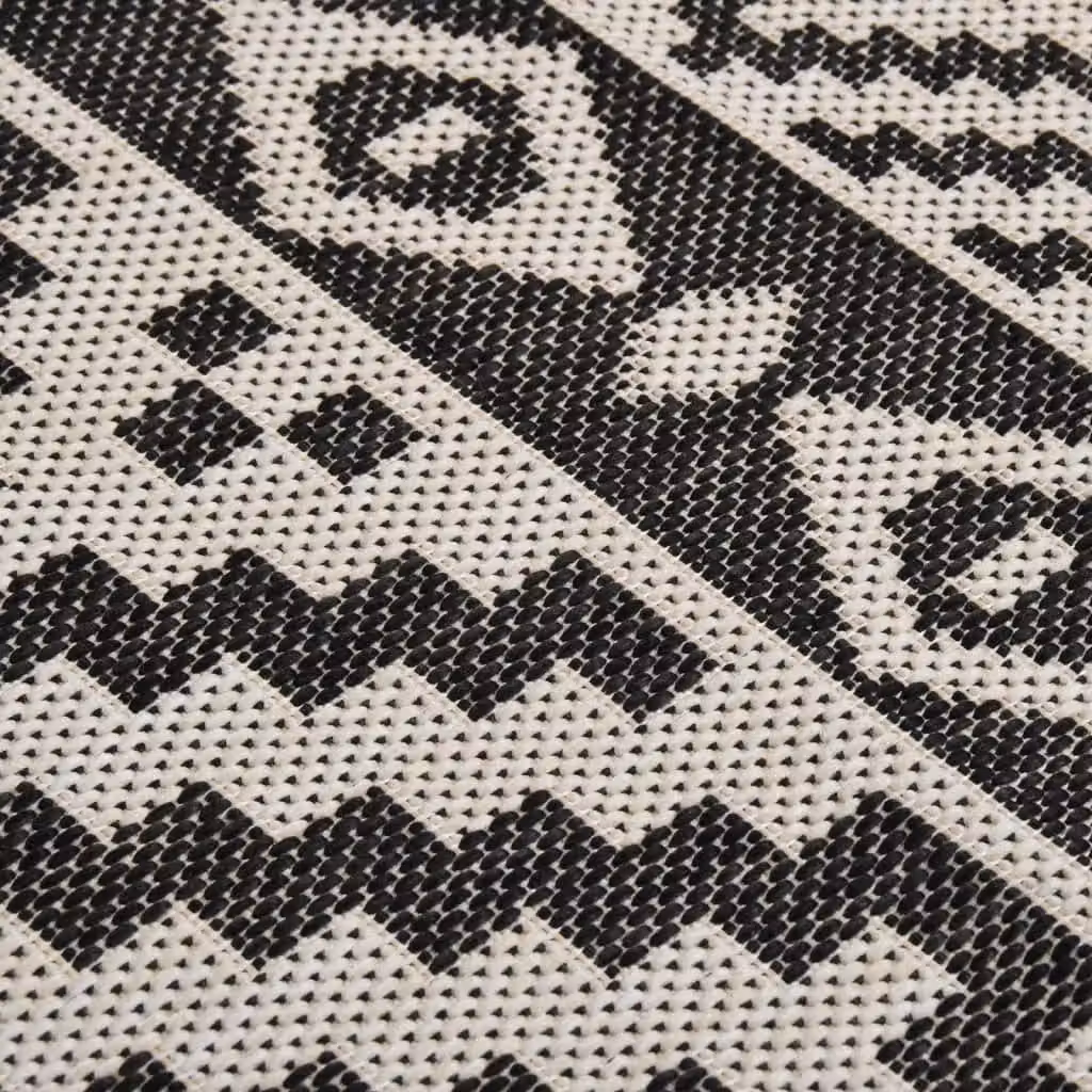 Berkfield Home Outdoor Flatweave Striped Rug in Black, W/D: 200 x 280 cm – 5