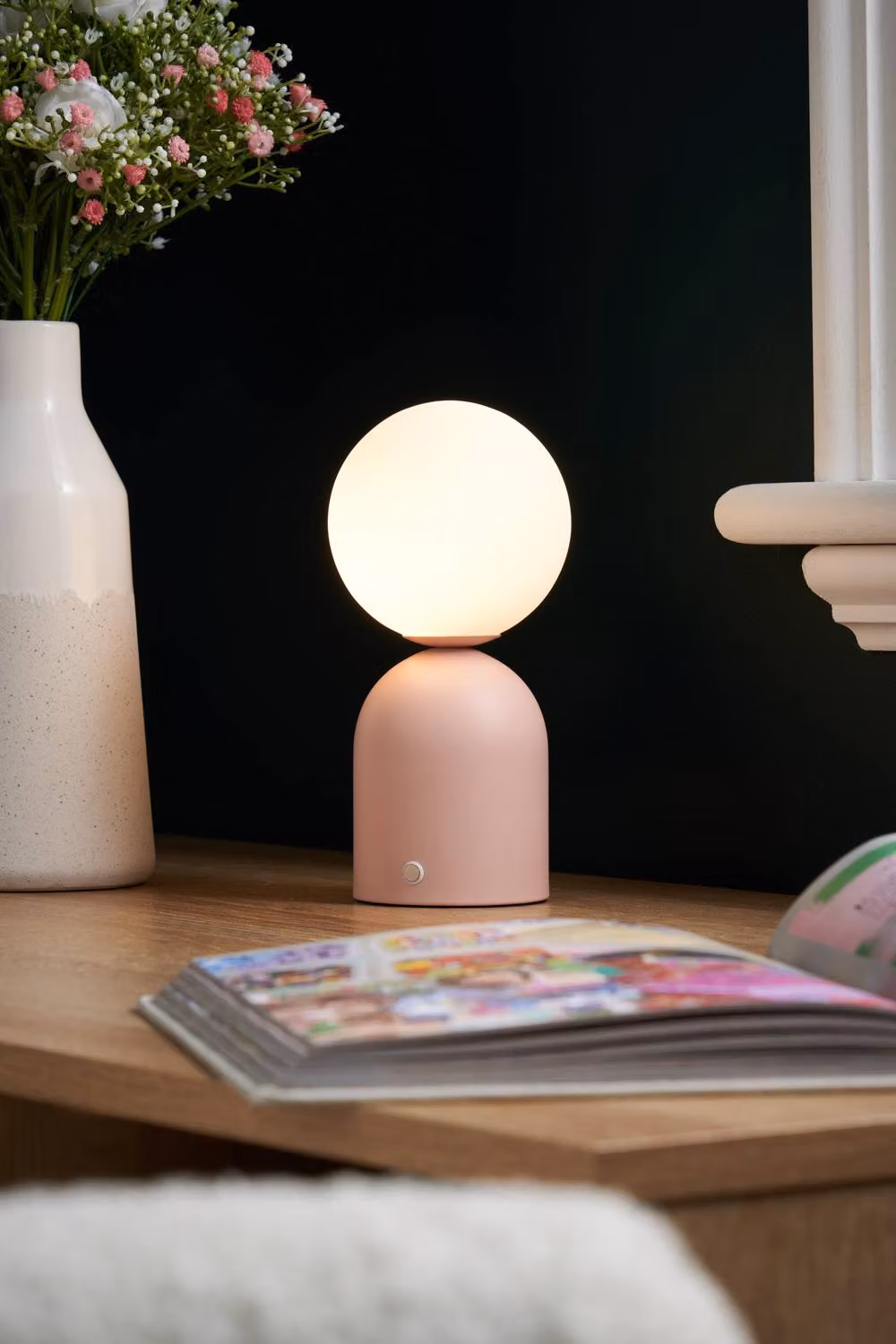 BHS Lighting Imogene Rechargeable LED Table Lamp in Pink – 2