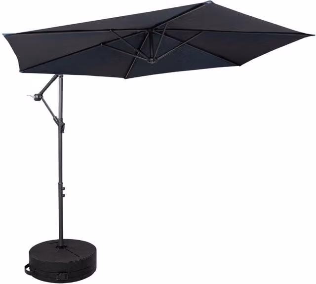 Samuel Alexander Blue Cantilever Banana Garden Parasol with Crank Handle, W/D/H: 300 x 300 x 240 cm