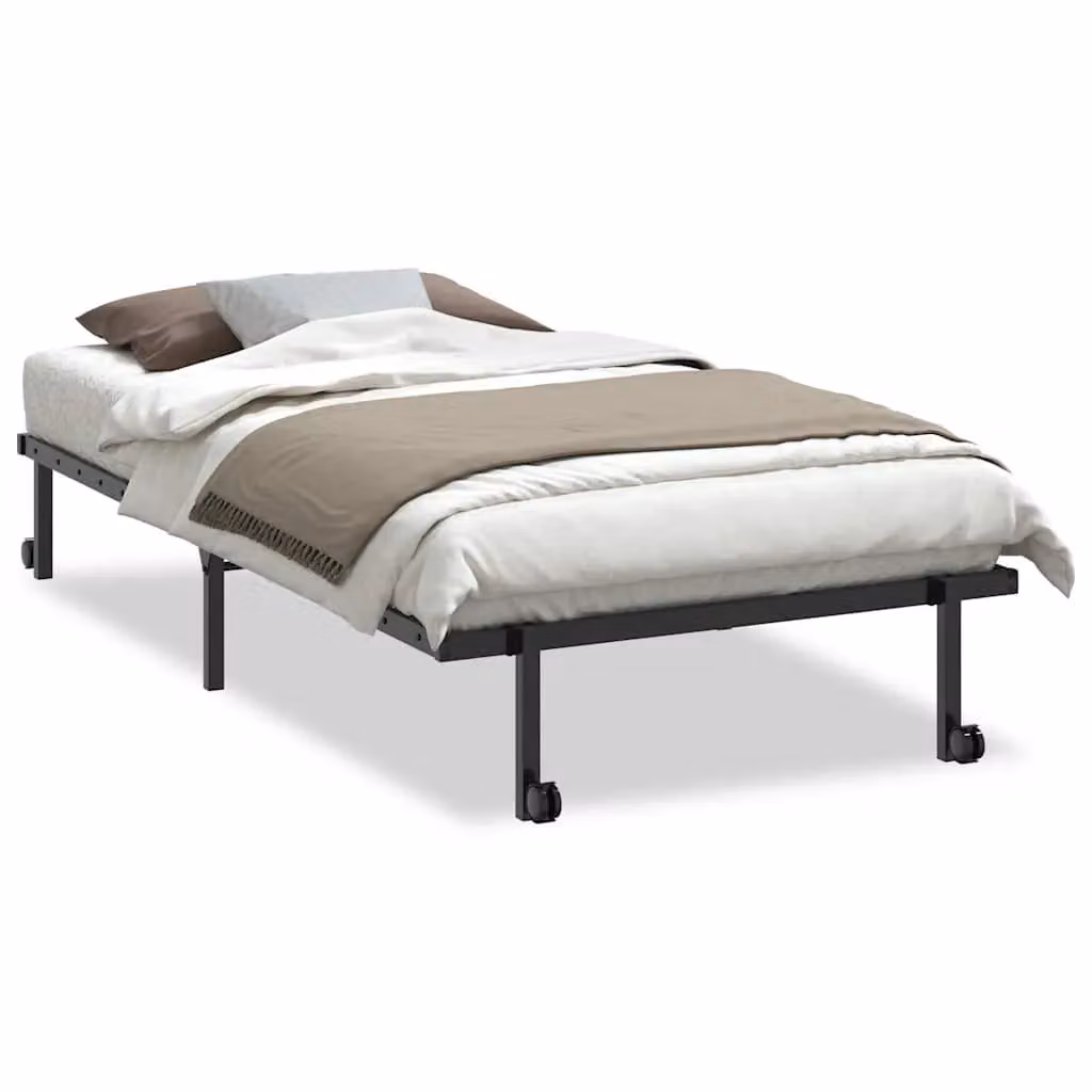 Berkfield Home Foldable Metal Bed Frame, Black, W: 107 cm, L: 203 cm – 2
