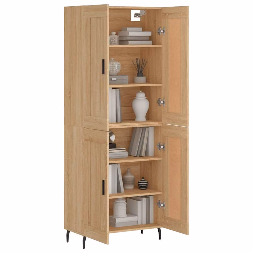 Berkfield Home Sonoma Oak Highboard in Brown, W: 69.5 cm, D: 34 cm, H: 180 cm – 2