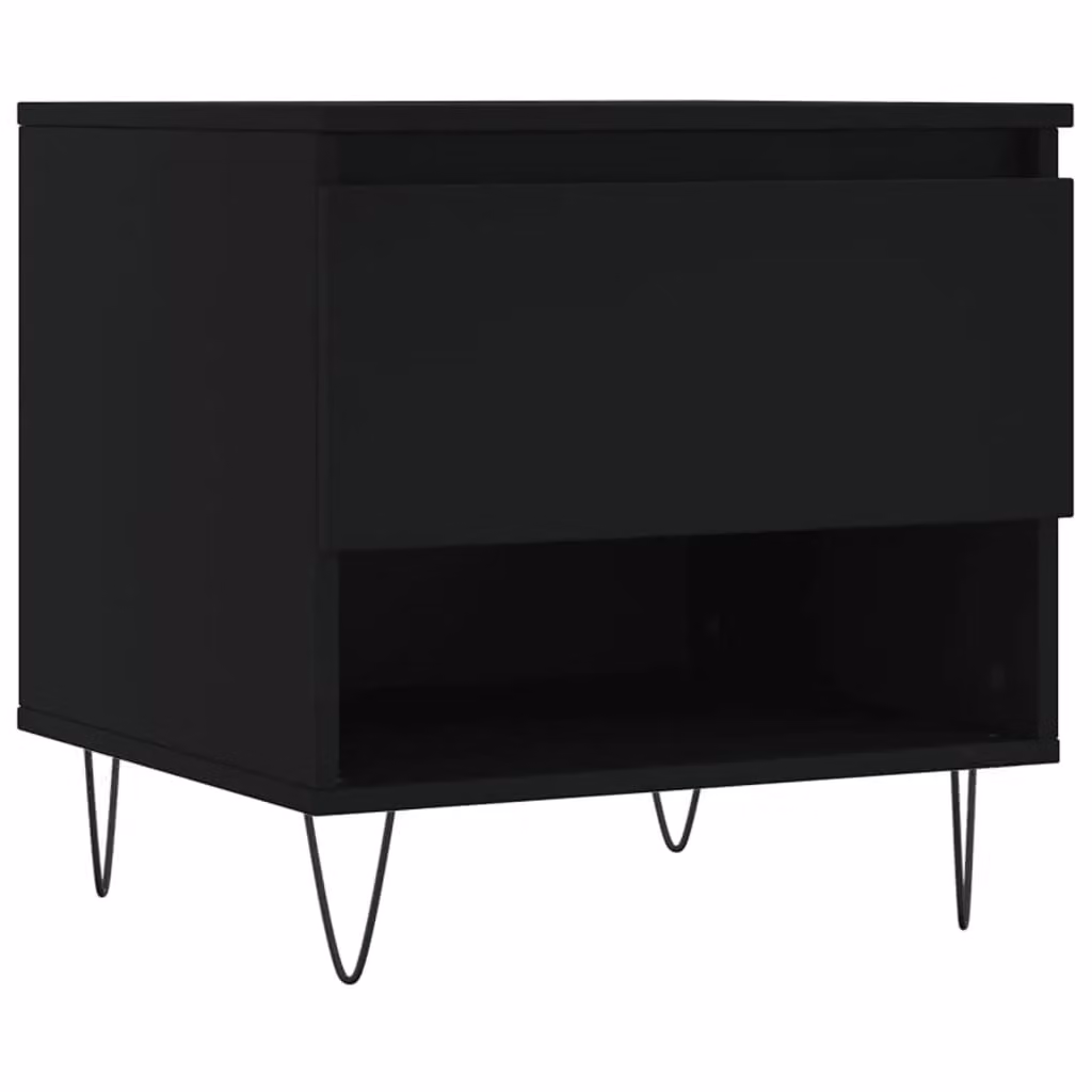 Berkfield Home Set of 2 Modern Black Coffee Tables in Engineered Wood, W/D/H: 50 x 46 x 50 cm – 4