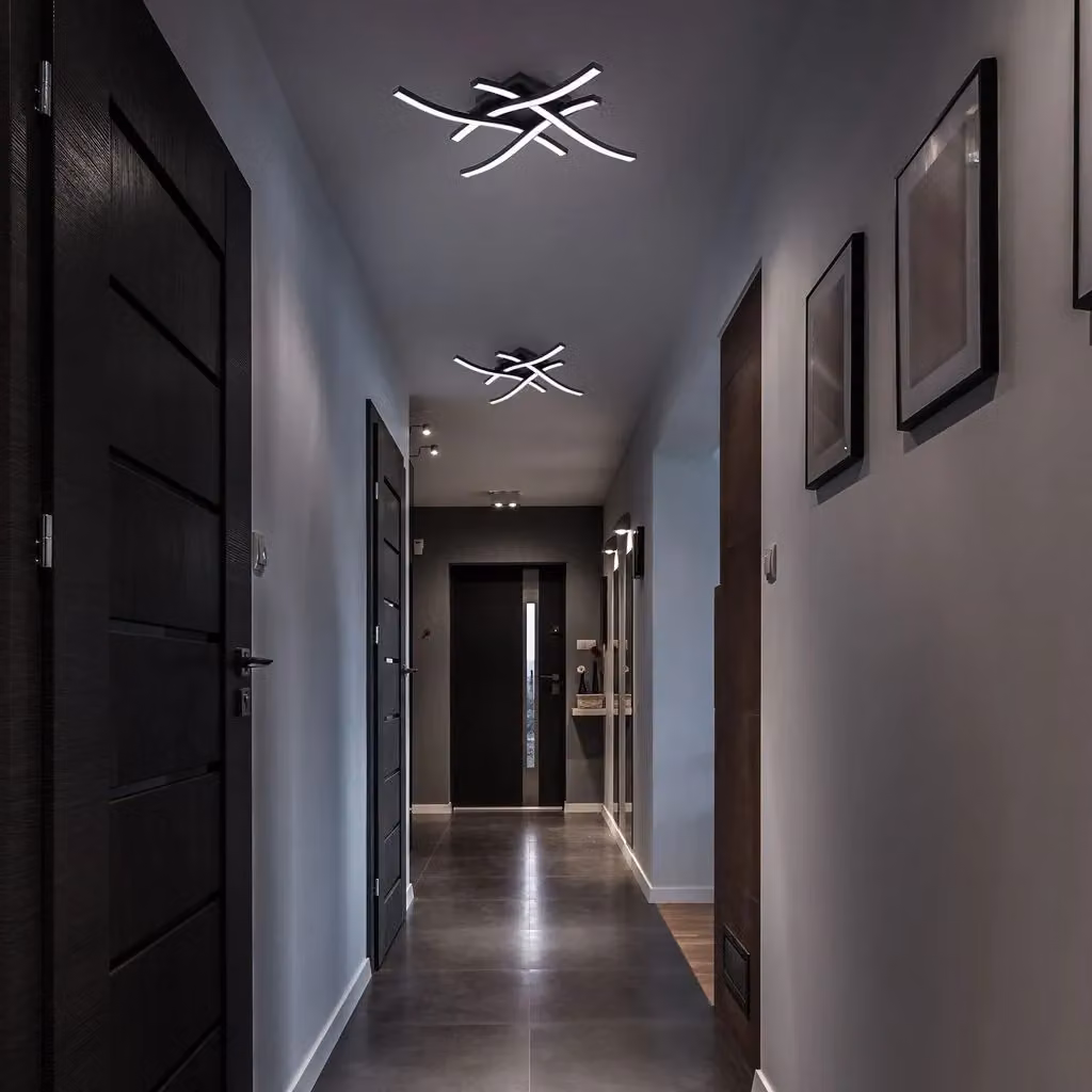 B.K.Licht Modern Black Organic Curved LED Ceiling Light, 20W, 2200Lm, 4000K Neutral White, IP20 – 3