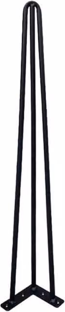 KORVIXA Set of 4 Matt Black Steel Hairpin Legs, Height: 52 cm