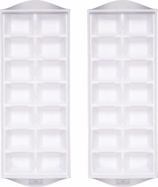 BarCraft Set of 2 Flexible BPA-Free Plastic Ice Cube Trays in Transparent