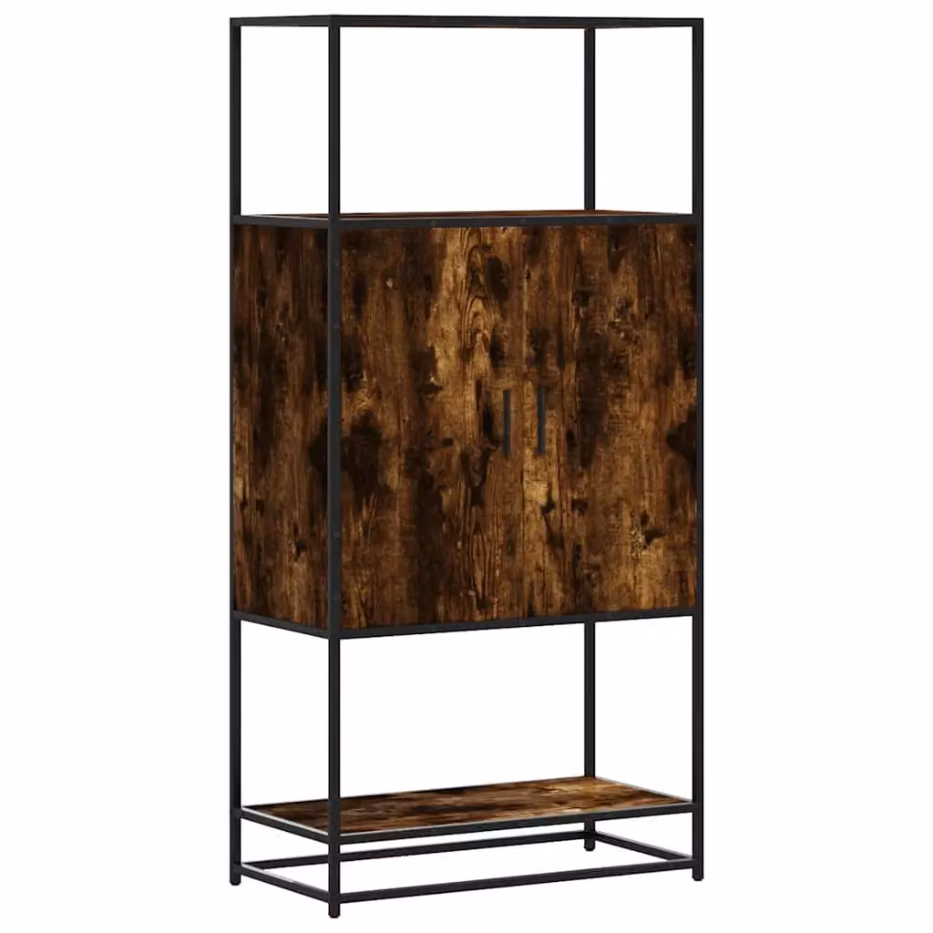 Berkfield Home Smoked Oak Highboard in Brown, W/D/H: 68 x 35 x 139 cm – 2