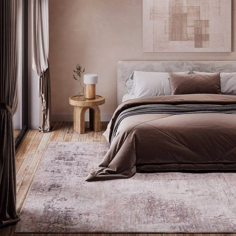 Kukoon Grey and Beige Distressed Soft Pile Vintage Area Rug, W: 80 cm, L: 300 cm – 2