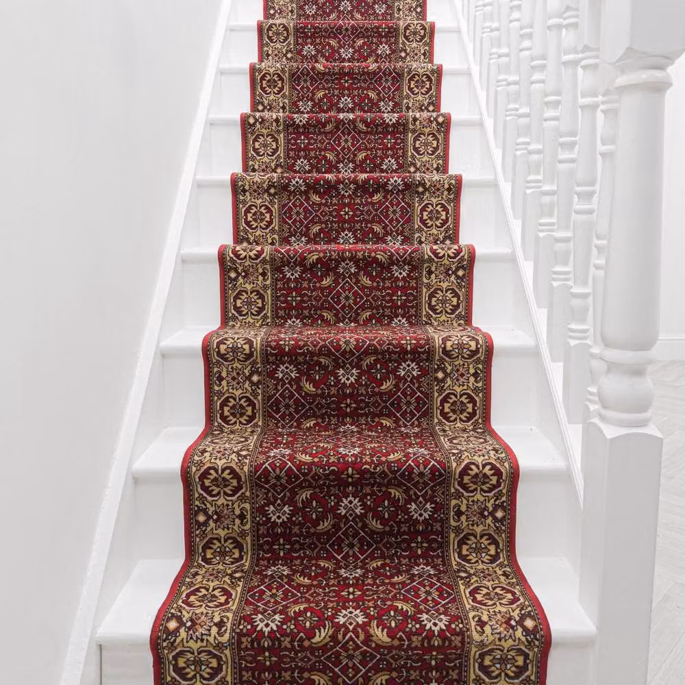runrug Bidjar Stair Runner Carpet, Red, W: 66 cm, L: 570 cm – 5