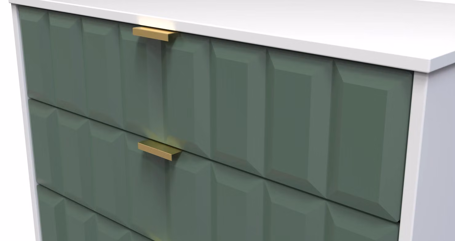 Ready Assembled 2 U Metro 3 Drawer Chest in Green and Gold – 3