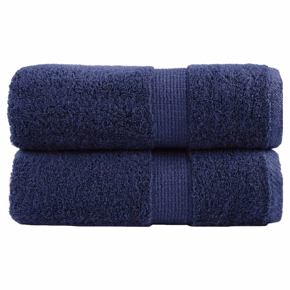 Berkfield Home SOLUND Premium Cotton Terry Soap Towels, 2 Pack, Navy Blue, W/D/H: 30 x 30 x 30 cm – 2